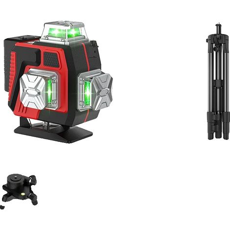 Niveau Laser 4D, 16 Lignes, Faisceau Vert, Avec trépied + boîte en plastique (1/2)