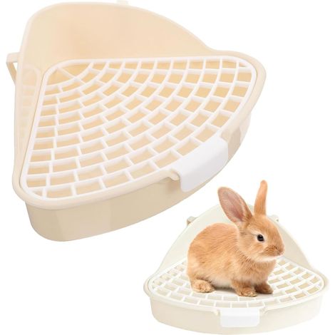Bac À Litière Pour Lapin - Plastique Durable - Blanc - Intérieur Et Jardin - 1 Pièce (1/5)