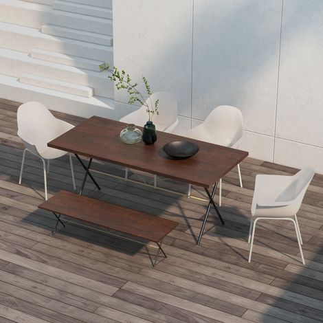 Stuhl Esszimmerstuhl Garten 4er Set Stahl OKMYHOME (1/4)