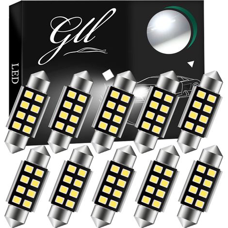 GLL Ampoules LED C5W 36mm Navette Canbus Blanc Plaque Plafonnier 12V (1/5)