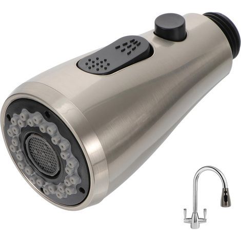Faucet Nozzle, 3 Modes, ABS, Silver Finish, For Kitchen Sink (1/5)