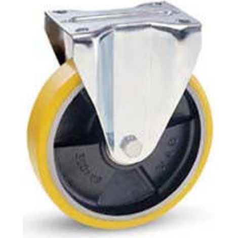 Roues Industrielles En Polyuréthane Avec Plateau Fixe "22A" - ø mm.80x20 plateau mm.100x85 - 108h. p. 120 kg