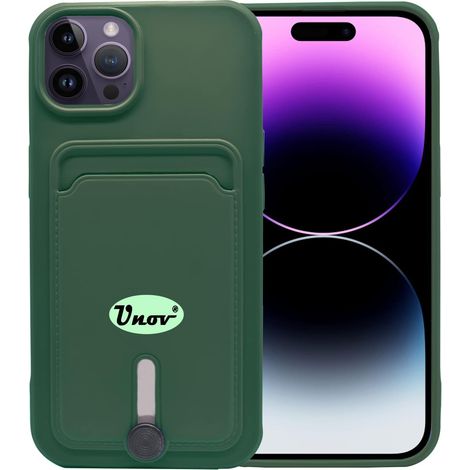 Schutzhülle für Apple iPhone 14 Pro Max (6,7 Zoll), grünes Silikon + Kartenfach (1/5)