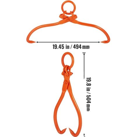 Pinces à levage de bûches, acier robuste, prise sécurisée, 18in 2 Griffe (1/2)