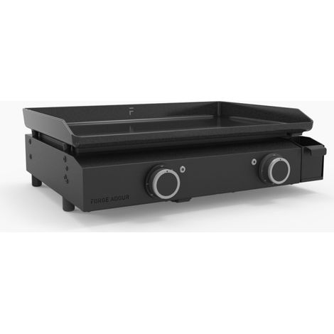 Forge Adour – Plancha électrique 3,2 kW – Plaque en fonte émaillée 80% recyclée – Bac à graisse intégré – Châssis acier 3 couches (1/4)