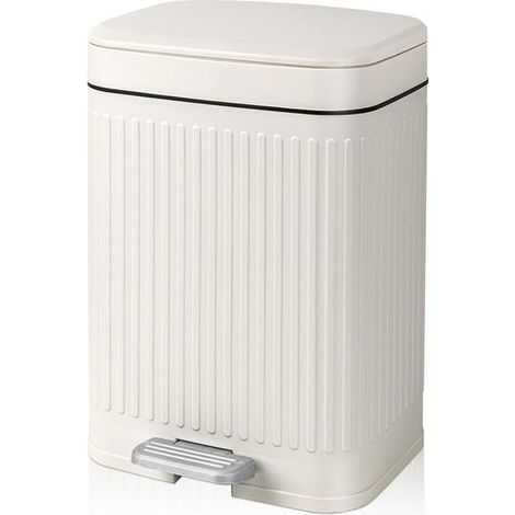 Cestino per rifiuti da bagno piccolo con coperchio, 2,1 galloni, chiusura ammortizzata, cestino sottile per ufficio, camera da letto, cucina A (1/2)