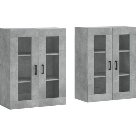 Maison Exclusive - Armoires murales 2 pcs gris béton bois d'ingénierie