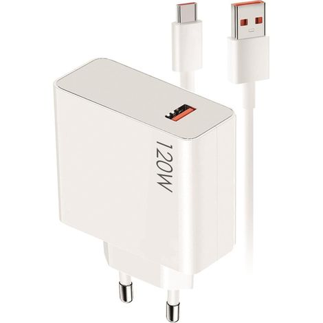 Cargador de pared USB HyperCharge de 120 W, carga ultrarrápida PD QC con cable USB-C. (1/5)