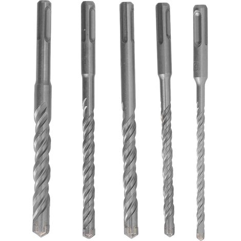 Lot de 5 Forets Béton Carbure 40Cr 160mm pour Maçonnerie - Diamètres 6, 8, 10, 12, 14mm (1/5)