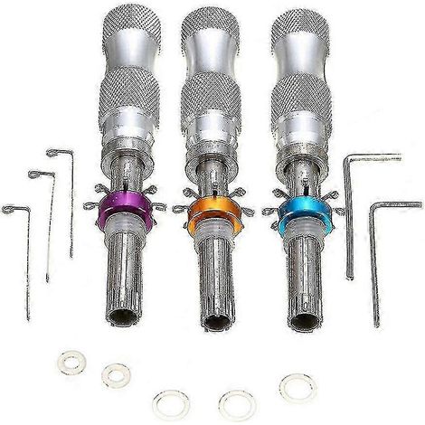 Ensemble de 3 outils de serrurier à 7 goupilles, crochet tubulaire allongé avancé pour cadenas, outil de crochetage en croix, crochet tubulaire (couleur aléatoire) (1/2)