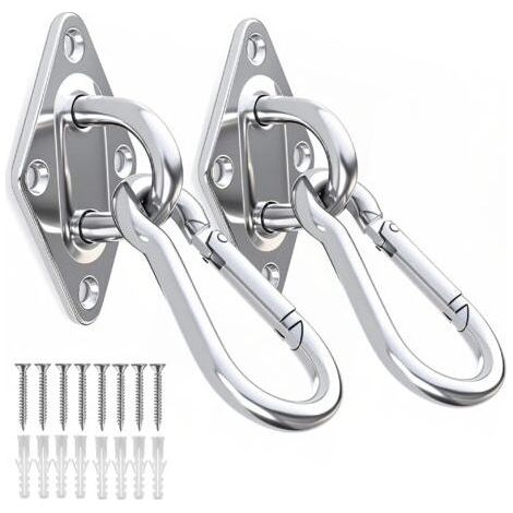 FENOPLASTICACrochet de Plafond, Capacité Acier Inoxydable Plaques à Oeil Oblongues 300 kg pour Balançoires, Hamacs, Auvent Accessoires de Bateau (1/5)
