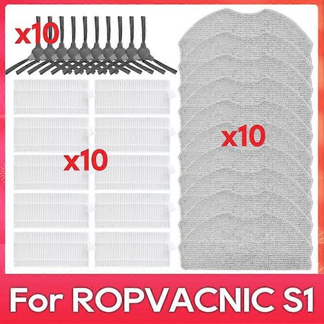 Filtre pour aspirateur brosse pour aspirateur Filtre de brosse pour aspirateur filtre de ROPVACNIC S1 Side Brosse HEPA Filtre Serpillière Rag Robot Aspirateur Spare Accessoires de remplacement Kit Com (1/5)