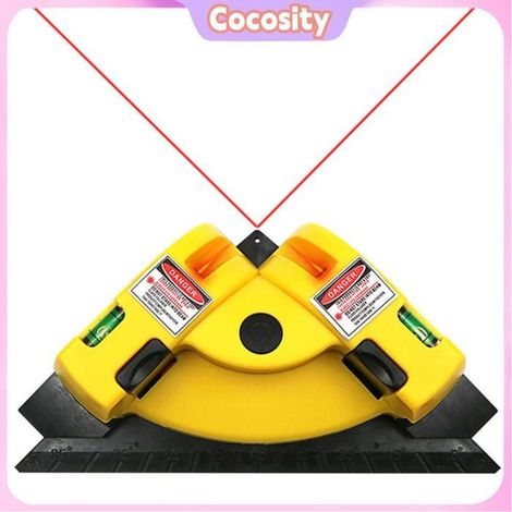 Cocosity projection de ligne laser horizontale Niveau de projection laser à angle droit boîtier en plastique bricolage mire Jaune (1/5)