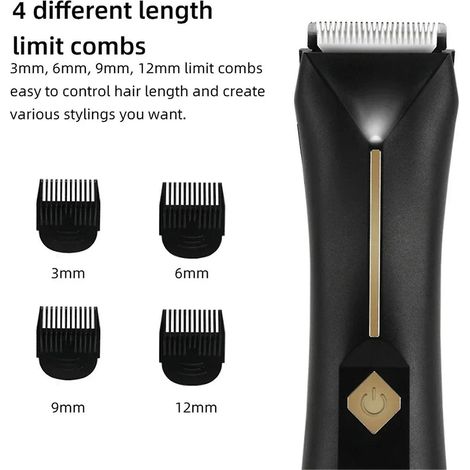 Tondeuse à poils pubiens électrique pour hommes et femmes, lavable, pour le maillot et le pubis. (1/5)
