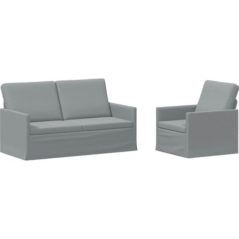 Set di divani 2 pcs Grigio Chiaro Tessuto vidaXL (1/5)
