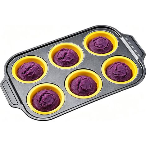 Muffin Tray 6 Cup Non Stick Cupcake Mold with Metal Frame