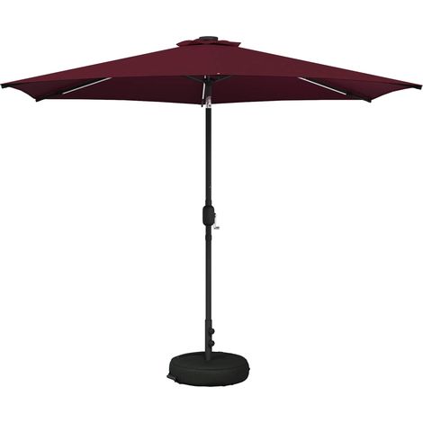 vidaXL Garden Parasol with LED Lights and Base 300 x 300 cm Polyester