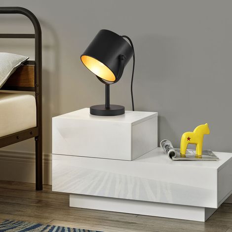 Lampe de bureau ACKERMAN en métal, hauteur 25 cm, couleur noir, pour espace de travail [lux.pro] (1/4)