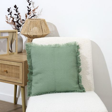 Coussin - HOME DECO FACTORY - Gaufré - Vert - 40 x 40 cm (1/3)