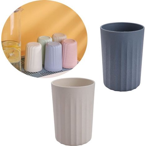 Porta spazzolino, bicchiere per collutorio in plastica, porta spazzolino, bicchieri di plastica, 2 pezzi, bicchieri per spazzolino, bicchieri da bagno in plastica, bagno (1/5)