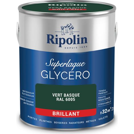 Ripolin - Peinture Couleur Superlaque Glycéro 2en1 Brillant - 2L - Vert Basque RAL 6005