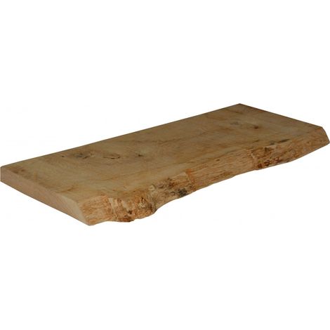 Centrale Brico – Étagère murale en chêne massif brut – Dimensions L.60 x P.18.5 cm – Fixation invisible – Charge maximale 20 kg