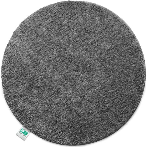 Badematte Sky Badteppich in Rund Dunkelgrau 95 cm Durchmesser
