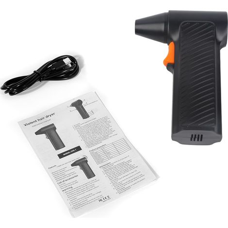 Electric Air Duster 110000RPM Cordless Handheld Blow Dryer for Computer Keyboard Car Cleaning Black (1/4)