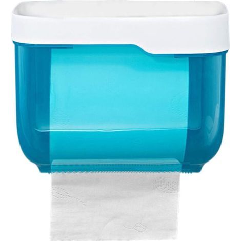 Self-Adhesive Toilet Paper Holder, Waterproof Wall-Mounted Toilet Paper Dispenser, No-Drill Toilet Paper Dispenser (Blue) - Fei Yu