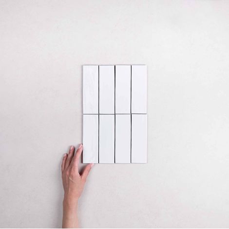 Carrelage Effet Zellige Blanc FANGO Blanc Gloss 5x15cm (1/5)