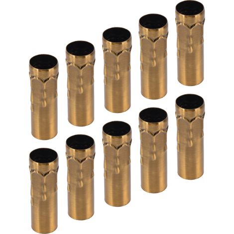 YWBL-WH 10 Stück E14 Kronleuchter-Fassungshülsen, Metallröhrenfassungshalter für Kronleuchterbeleuchtung (Gold und Antikbronze) (1/5)