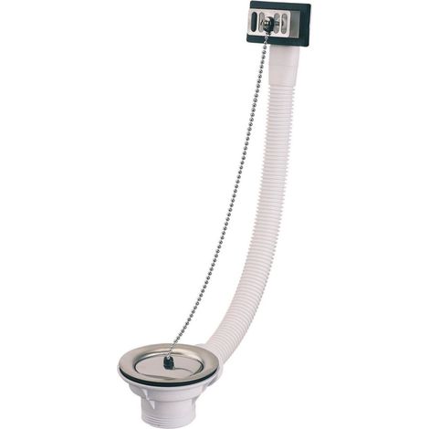 bonde plastique - evier grès - avec trop plein 1 cuve - diamètre 60 mm - a bouchon - nf - altech 85260000034 (1/2)