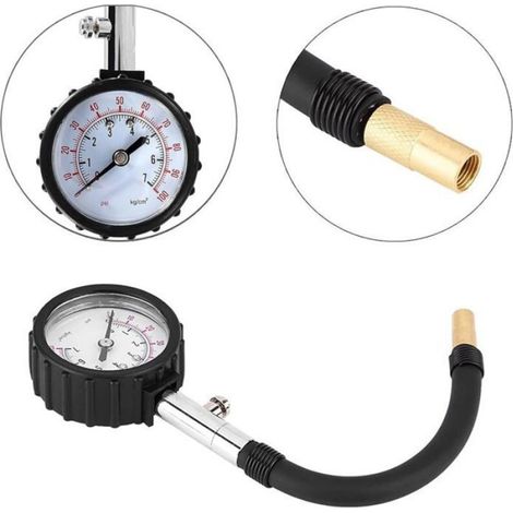 Manomètre Pression Pneus - 0 À 100 PSI - Pour Voiture SUV Camping-Car Moto Vélo - 1 Pièce (1/5)