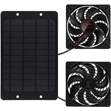 Kit ventilateur solaire, 10 W, 12 V, étanche, pour extérieur, avec câble de 2 m de long. (1/5)