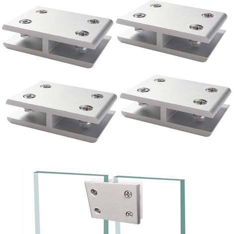 4 Stück (8-mm-Klemme – 10-mm-Glas) Glasklemmen aus Aluminiumlegierung, verstellbare Glasklemmenhalterung, Glasbefestigungsklemme (1/5)