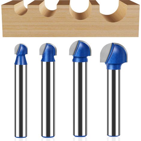 4 Stück Bohrfräser Set 6mm Rundschaft, Nutfräser für Kunststoffplatten