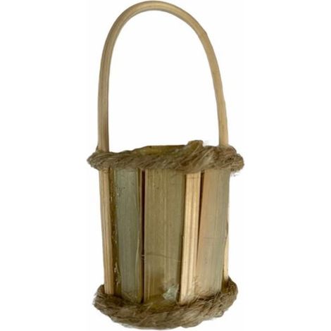 Secchio in legno con manico per decorazione in miniatura per case e presepe