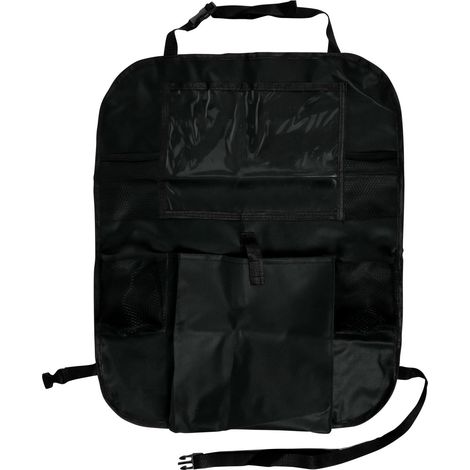 Organisateur de siège auto avec support pour tablette, en polyester, sangles réglables, rangement pour siège arrière (1/5)