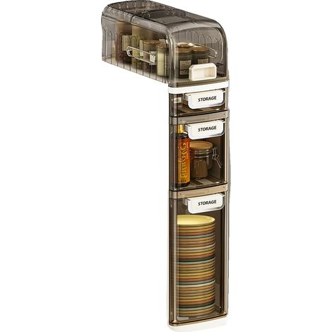 Armoire de rangement étroite, matériau en plastique, dimensions 18 x 41 x 78 cm, 4 niveaux, capacité de charge 10 kg, poids 3,8 kg (1/5)