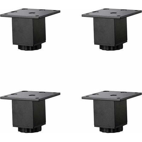 4 Pièces(5cm/2in) Pieds de Meubles en Alliage D'aluminium Réglables en Hauteur,Pieds de Table Basse de Canapé,Pieds D'armoire de Salle de Bain de Lavabo,5-40cm,Noir Mat,avec Vis (1/5)