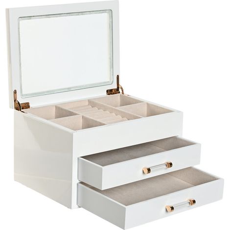Joyero Mdf Cristal 23X18X14 Lacado Blanco (1/4)