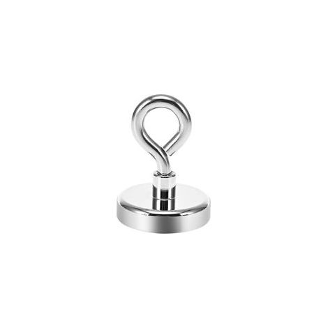 Aimant Néodyme Œillet 80kg Ø48mm Super Puissant pour Pêche Magnétique et Levage Industriel (1/4)