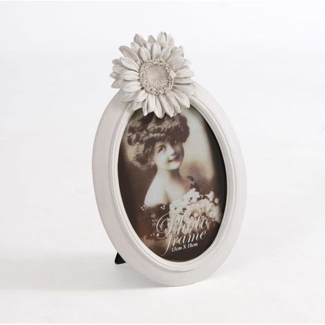 Porta foto ovale bianco girasole (kit da 3)