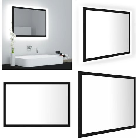 LED-Badspiegel Schwarz 60x8,5x37 cm Acryl - LED-Badspiegel - Wandspiegel - Badezimmerspiegel - Spiegelschrank - Schwarzer Spiegel - Home & Living (1/5)