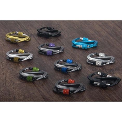 Mousqueton résistant - 1 pièce, charge max 1200kg (12kN), bouchon vis - Convient pour hamacs, camping, randonnée Étiquette (1/5)