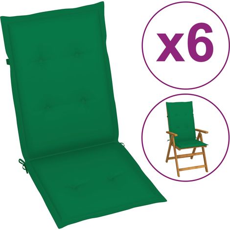 vidaXL Cuscini per Sedie 6 pz Verdi 120x50x3 cm in Tessuto