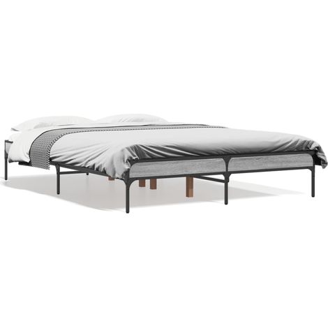 Lit double,Lit adulte,Cadre de lit sans matelas sonoma gris 140x190 cm CFW7777145 (1/5)