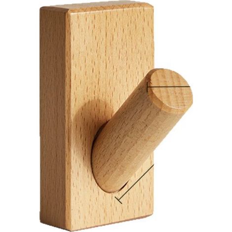 Holzhaken, Hutablagen, Holzgarderobenhaken, Zierhaken, Handtuchhalter, stabile Haken (rechteckig - Buche)