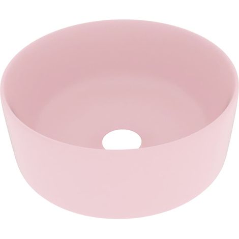 Lavabo da appoggio rotondo di lusso lavabo da bagno guardaroba cucina arredamento per la casa 40 x 15 cm ceramica rosa opaca 020002752