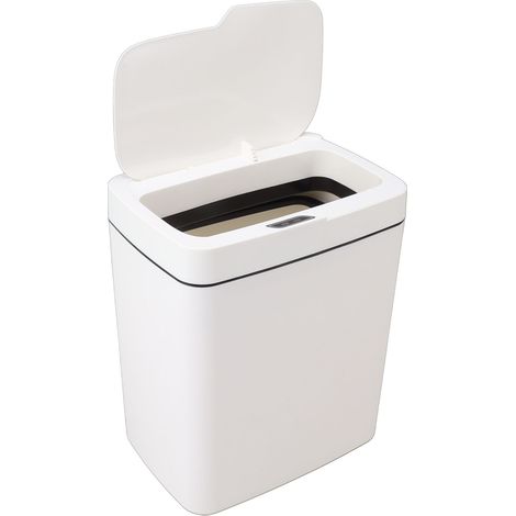 Intelligenter Abfalleimer mit Bewegungssensor (18 l) – Automatischer Abfalleimer für Bad und Schlafzimmer – Weiß